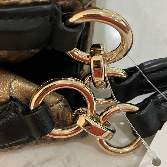 Coach Metallic Embossed Leather Phoebe Shoulder Bag Ombre Gold/Bronze/Black- NWT - Picture 12 of 13